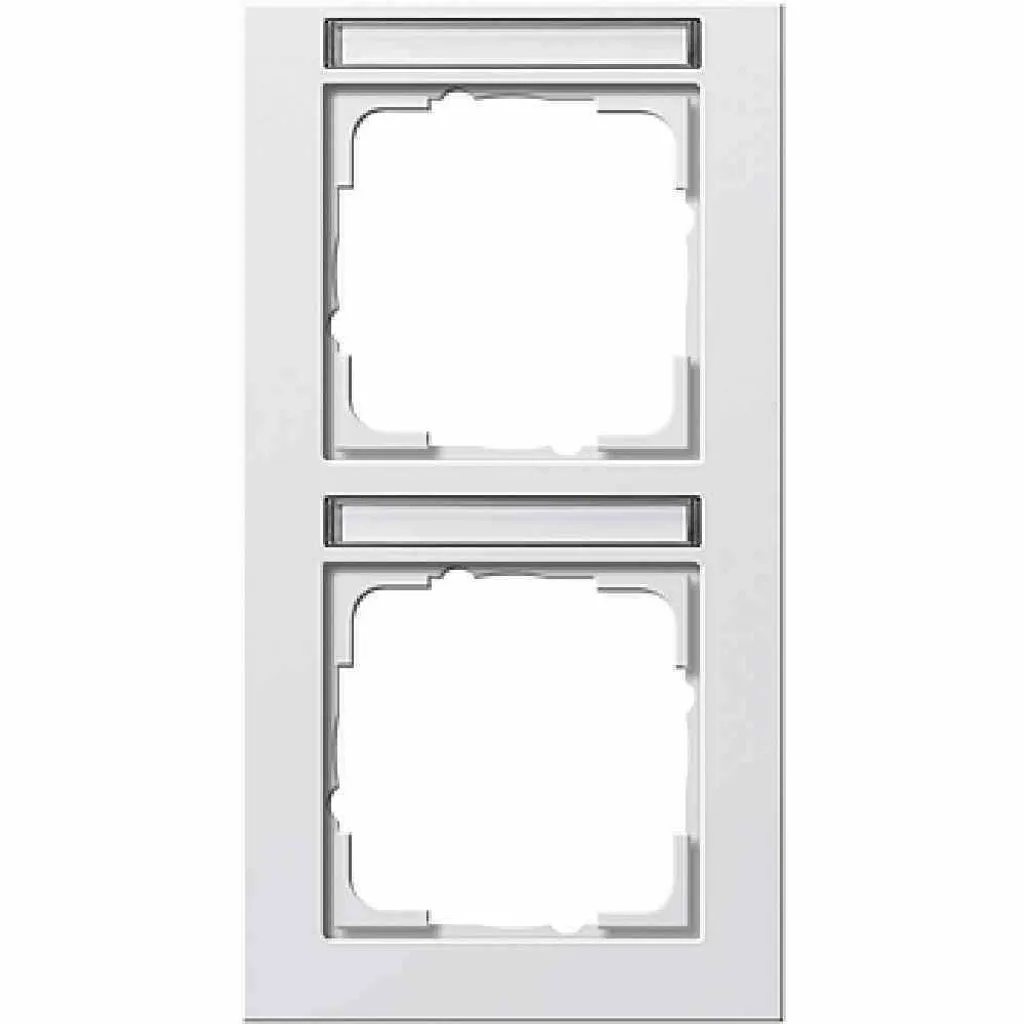 Plaque de finition double Gira 110229 blanc vertical résistant aux chocs