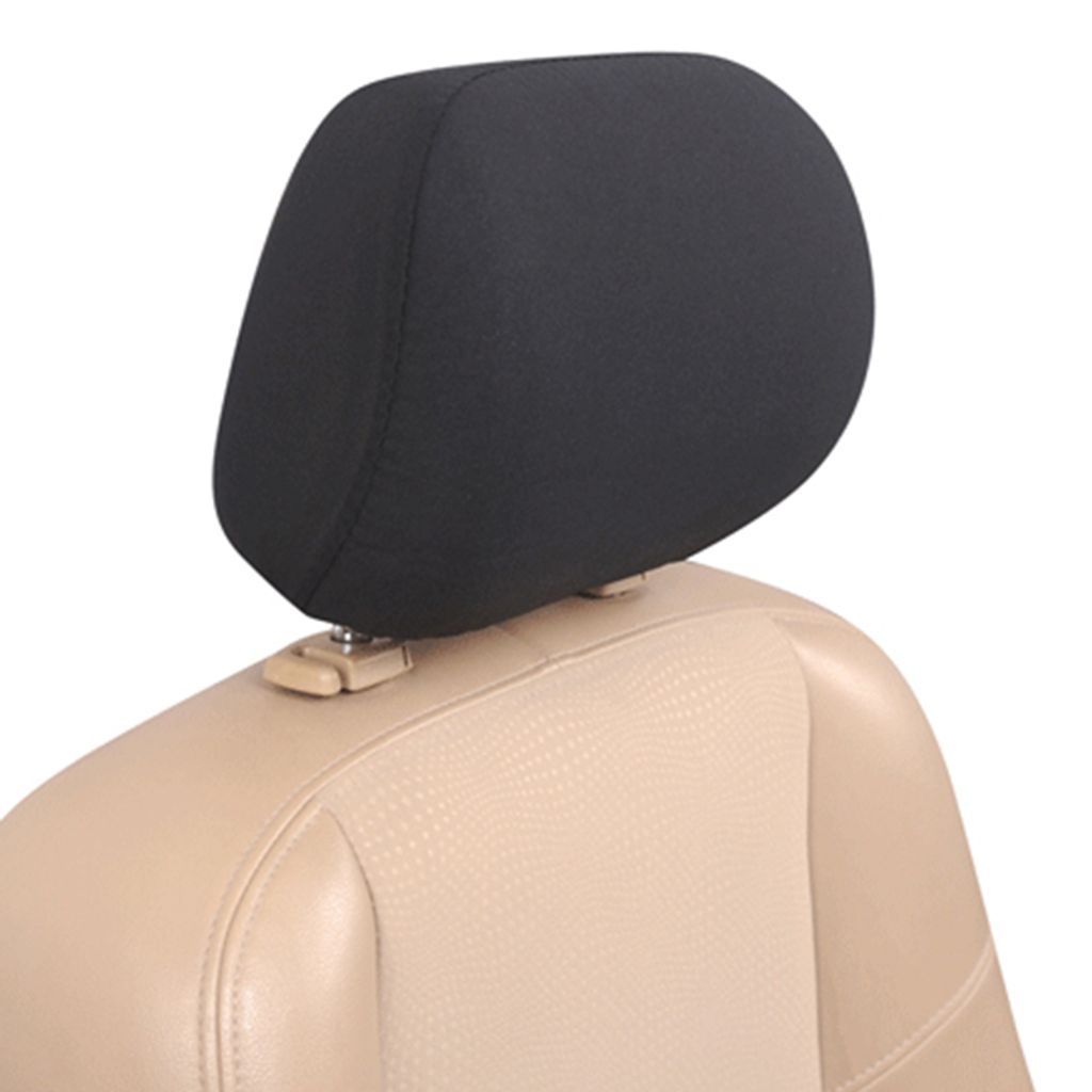 SEAT 2x Kopfstützenbezüge SCHWARZ Kopfstützen Logo Bezüge Headrest Covers 