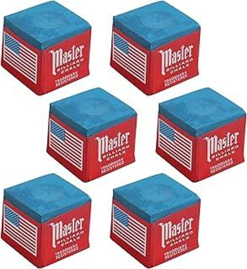 6 Stück Billardkreide, Kreide Fuer billardqueues, Cue Chalk, Billard zubehör, Premium Pool Queue Kreide in Blau, rutschfeste und Langlebige Kreid...