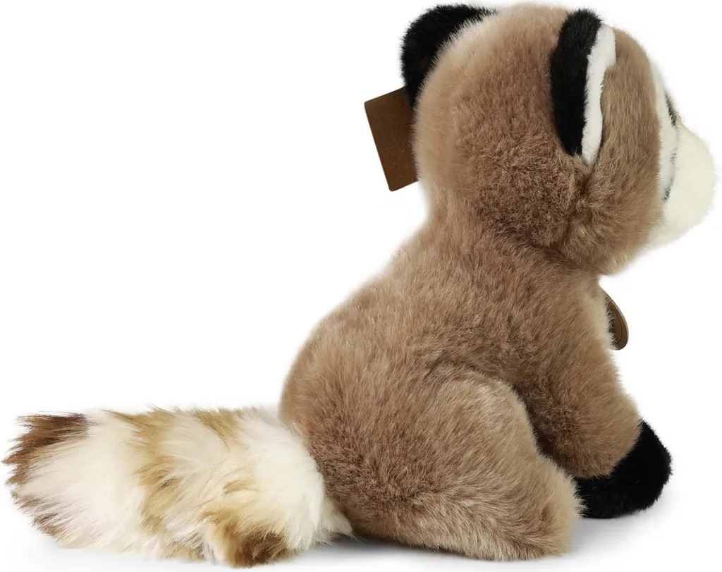 Petite peluche raton laveur 18 cm douce avec queue annelée grise - 8