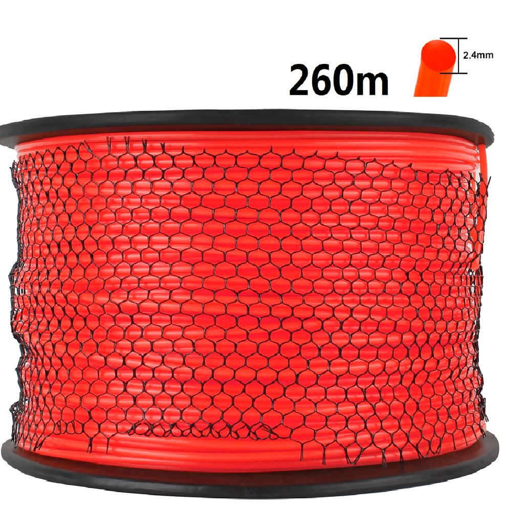 Forever Speed 2.4mm x260m Trimmerfaden Trimmer Schnur Rasen Mähfaden 5-kant Nylon Rasentrimmer Faden Durchmesser Orange Rot