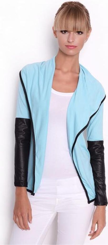 Damen Cardigan mit PolyurethanÄrmeln Bolero; Gr. S/M; Mint