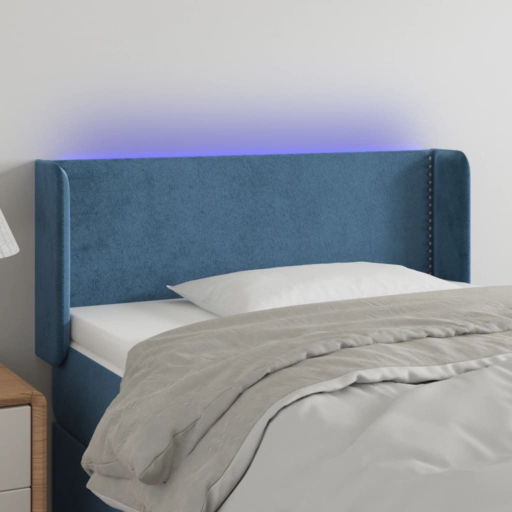 Maison Exclusive - LED Kopfteil Dunkelblau 103x16x78/88 cm Samt