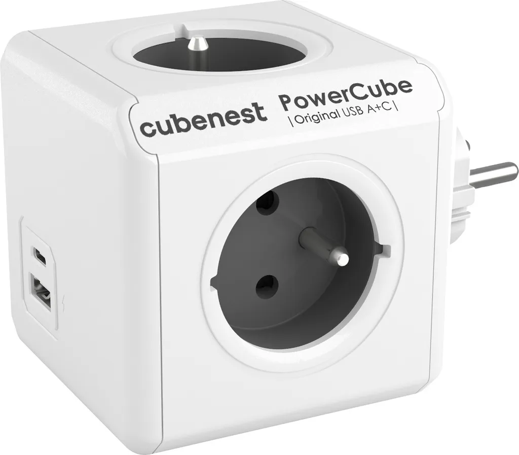 Cubenest Powercube Original USB PD 20W Bianco Grigio - Cubo 4 Prese AC