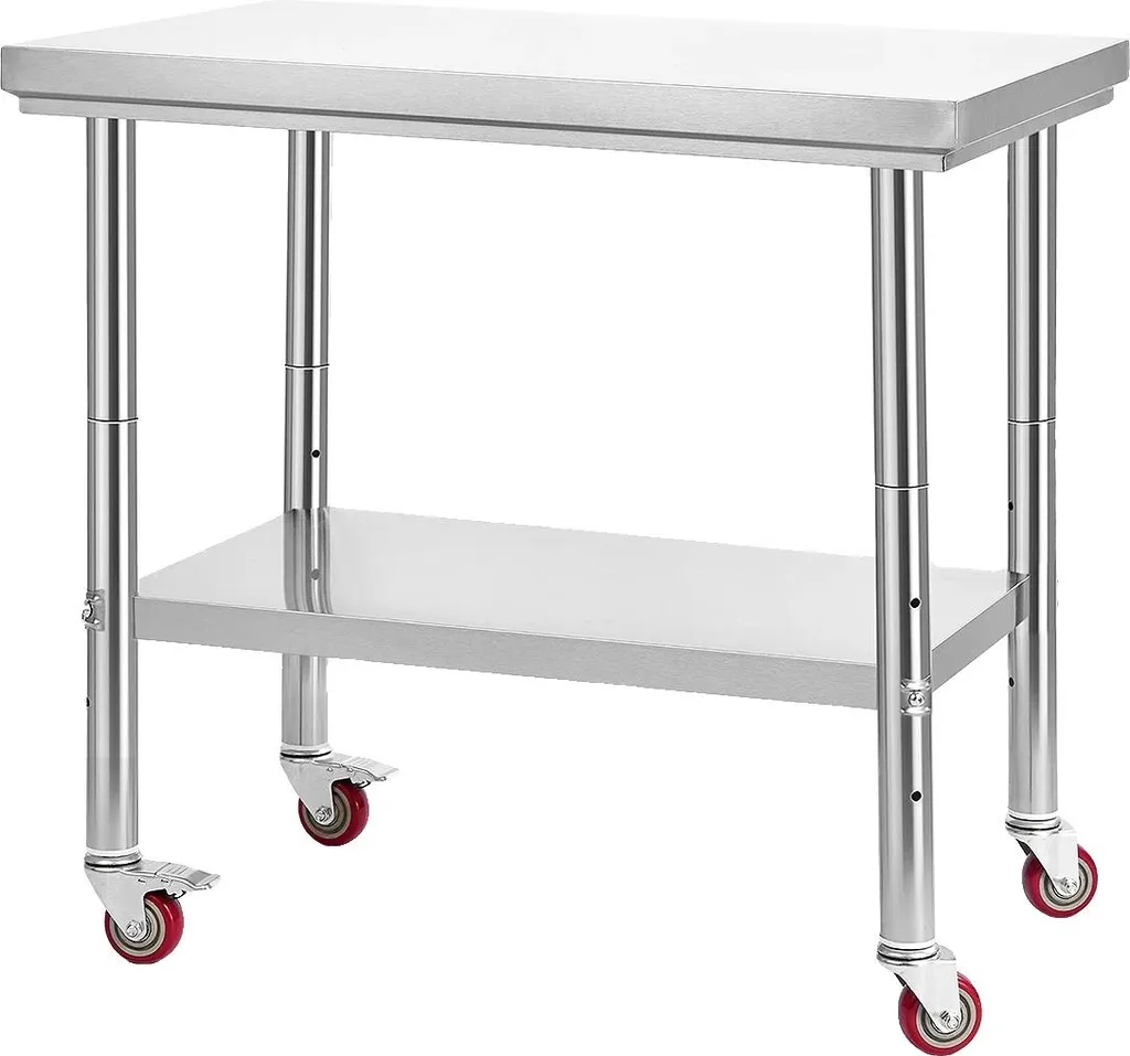 Table de préparation en acier inoxydable 24x36 pouces avec étagères