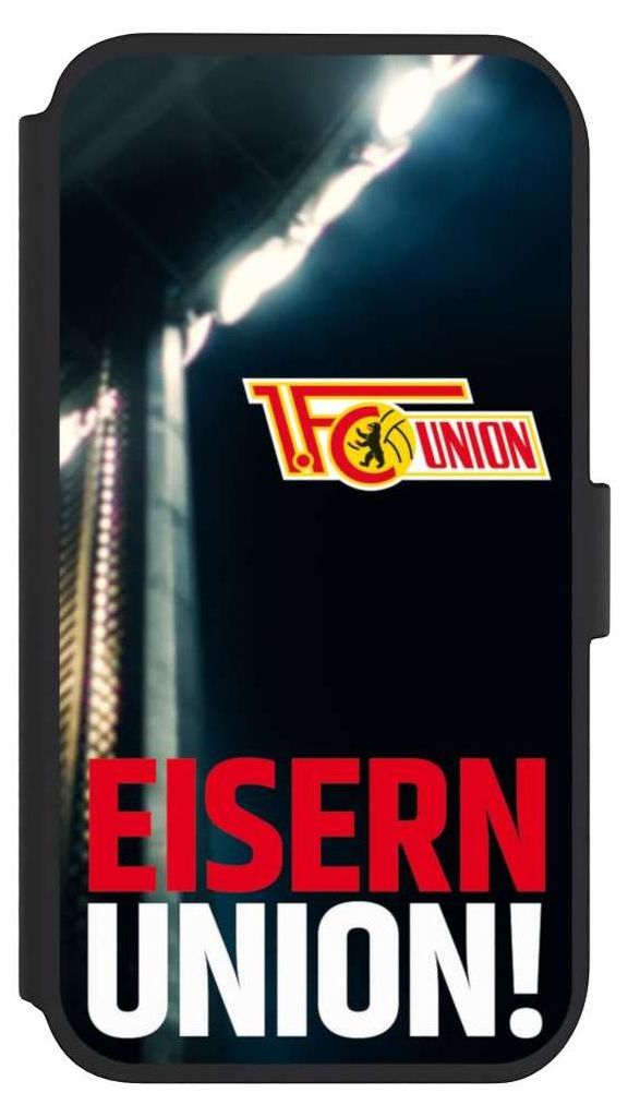 NIVOCASE Klapphülle für Apple iPhone 11 Handyhülle aus Kunst Leder NIVOflip schwarz 1. FC Union Berlin Fanartikel Fußball
