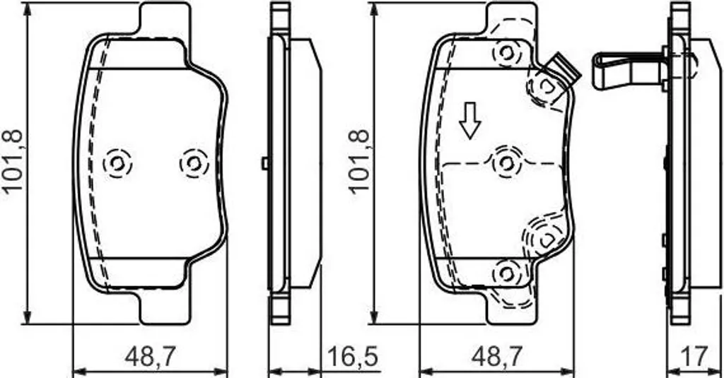 Plaquettes de Frein Arrière pour Verso R2 Bosch 0986494404 Haute Qualité