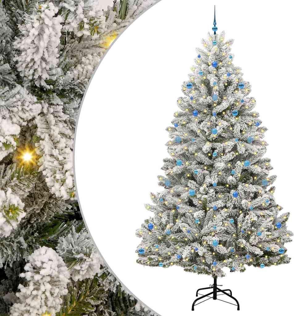 vidaXL Künstlicher Weihnachtsbaum Grün und Weiß 270 cm PVC und Metall