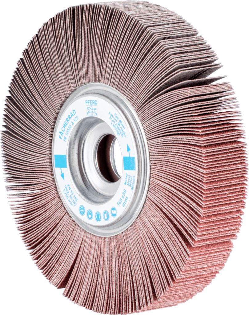 PFERD TOOLS Lamellenschleifrad FR Ø 165x30mm Bohrung Ø 25,4 mm A120 für universelle Anwendung
