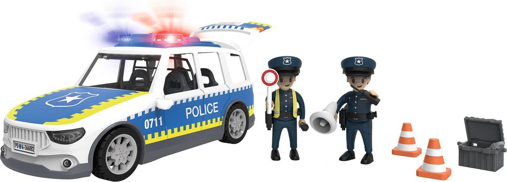 Playtive Go Set Medium mit Licht- und Soundeffekten Polizei-Wagen Kinder