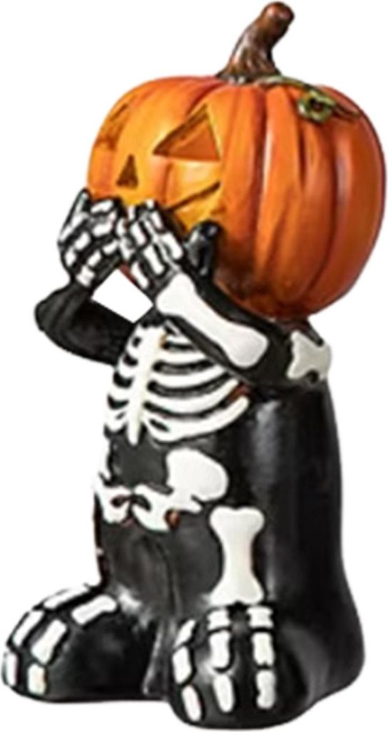 Halloween Dekoration Skelett Kürbis Form Statuen Harz Gothic Decor Home Party Festival Schädel Figur