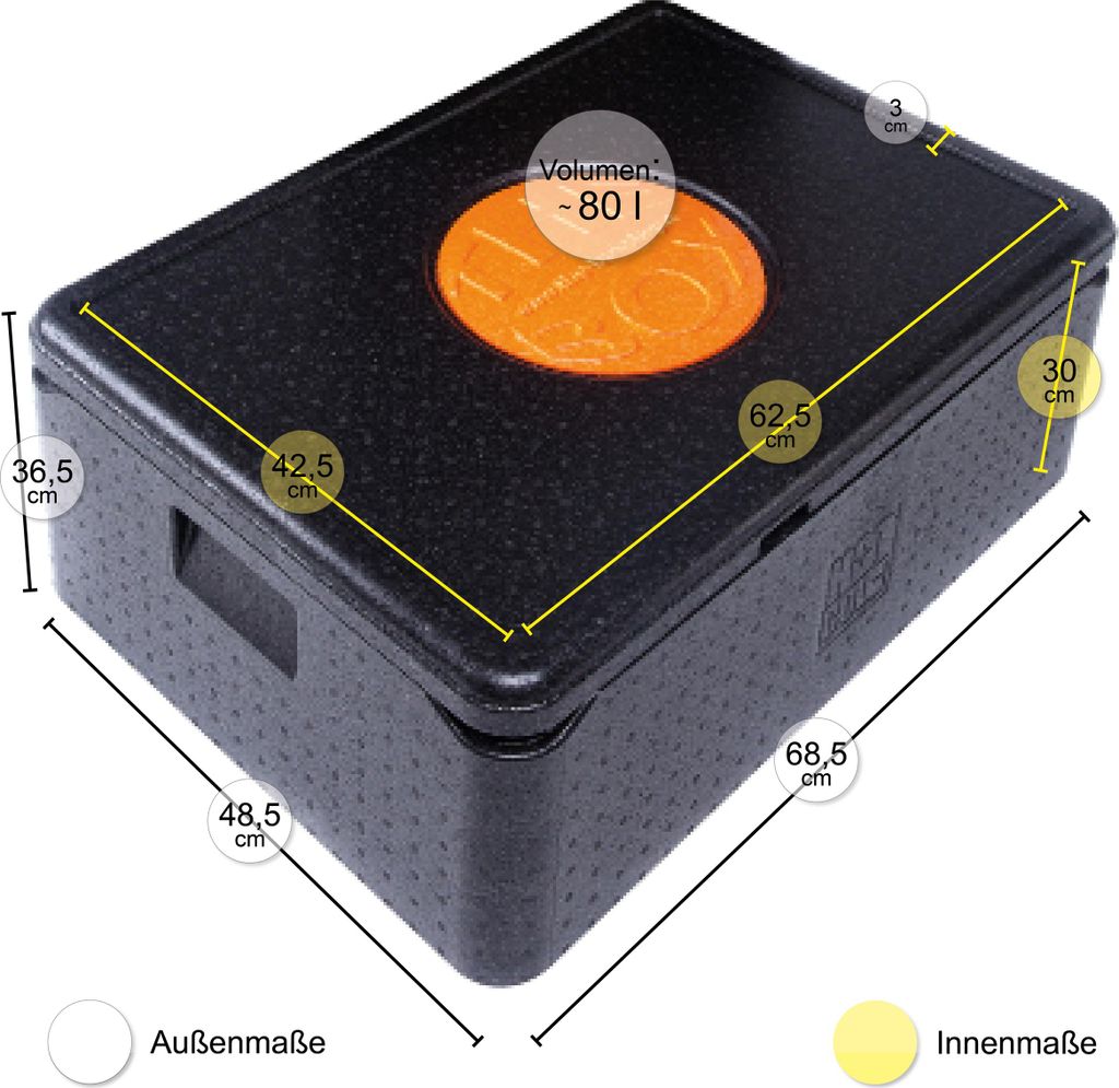 The Box Thermobox Universal grande, nero, volume: 68,5 x Immagine del prodotto 