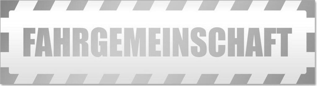 Kiwistar Fahrgemeinschaft gestreift Magnetschild Schild magnetisch - 60cm Silber - Magnetfolie für Auto PKW Kfz