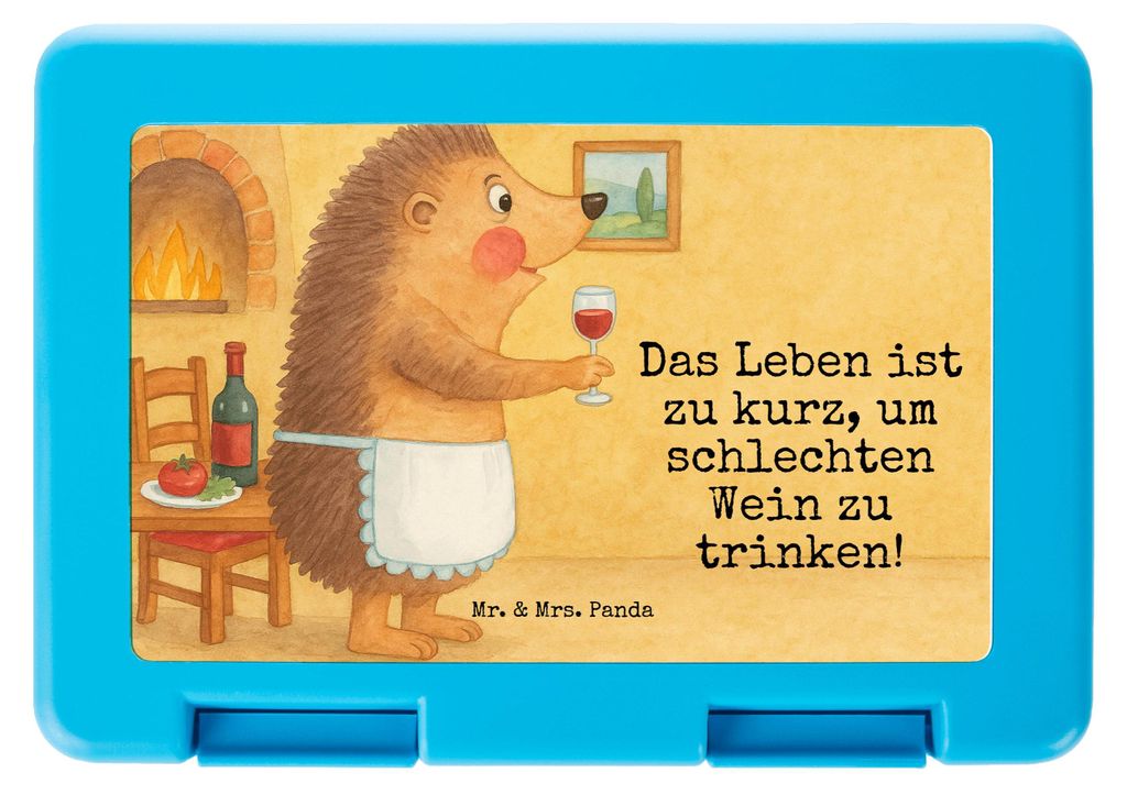 Mr. & Mrs. Panda Lunchbox Igel Wein Design - Weiß - Geschenk, Weinliebhaber, Rotwein, Weißwein, Weinglas, Bento Box, Bentobox, Brotzeitbox, Vorra...