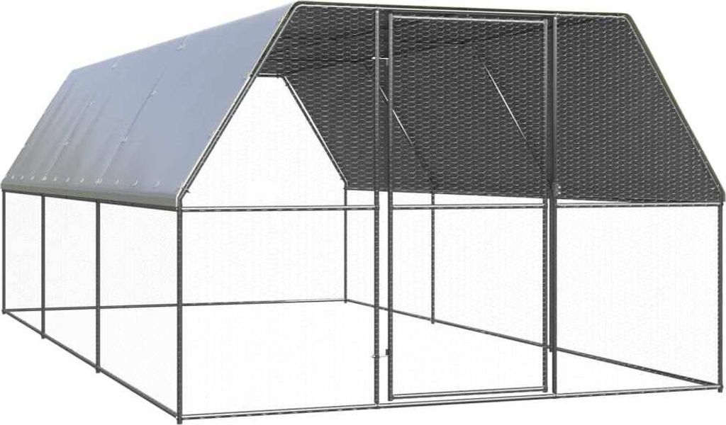 Outdoor-Hühnerkäfig 3x6x2 m Verzinkter Stahl