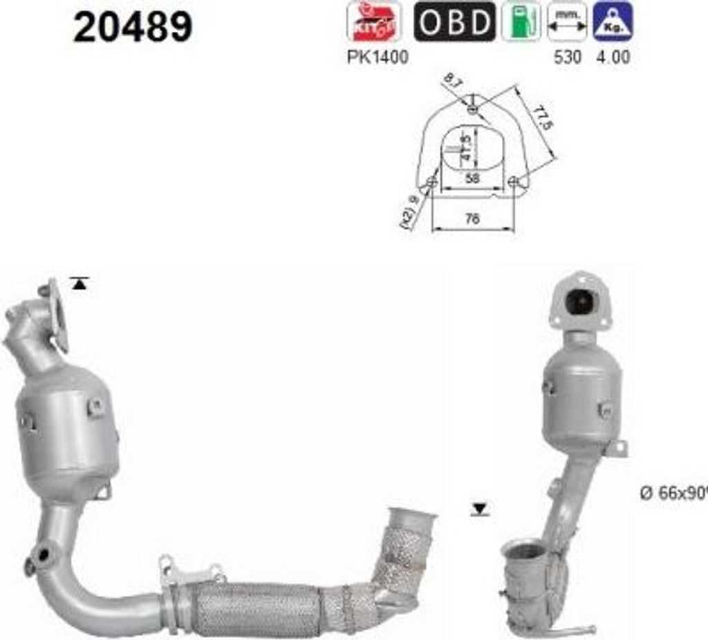 AS Katalysator Kat für FORD Fiesta Mk7 Schrägheck Euro 6 20489