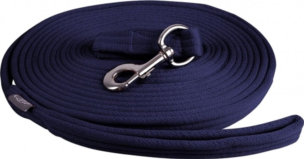 Longierleine Longe Führleine Führstrick QHP 8m mit Tasche 9 Farben Farbe - kobaltblau