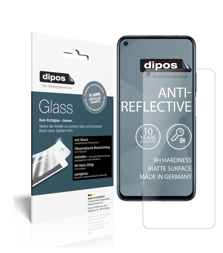1x Schutzfolie für Honor 20S matt - Anti-Shock 9H Folie dipos Glass Kunststoffglas