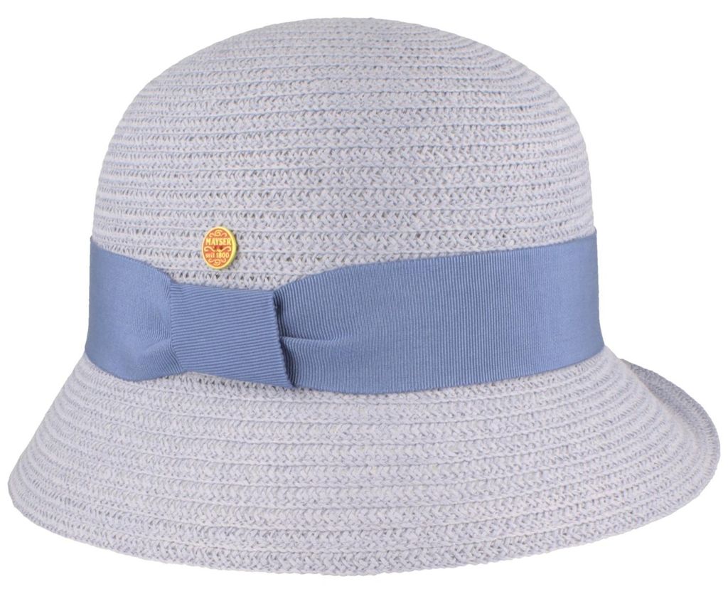 Mayser knautschbarer kleiner Sommer-Glockenhut aus Borte, blau, Gr. M