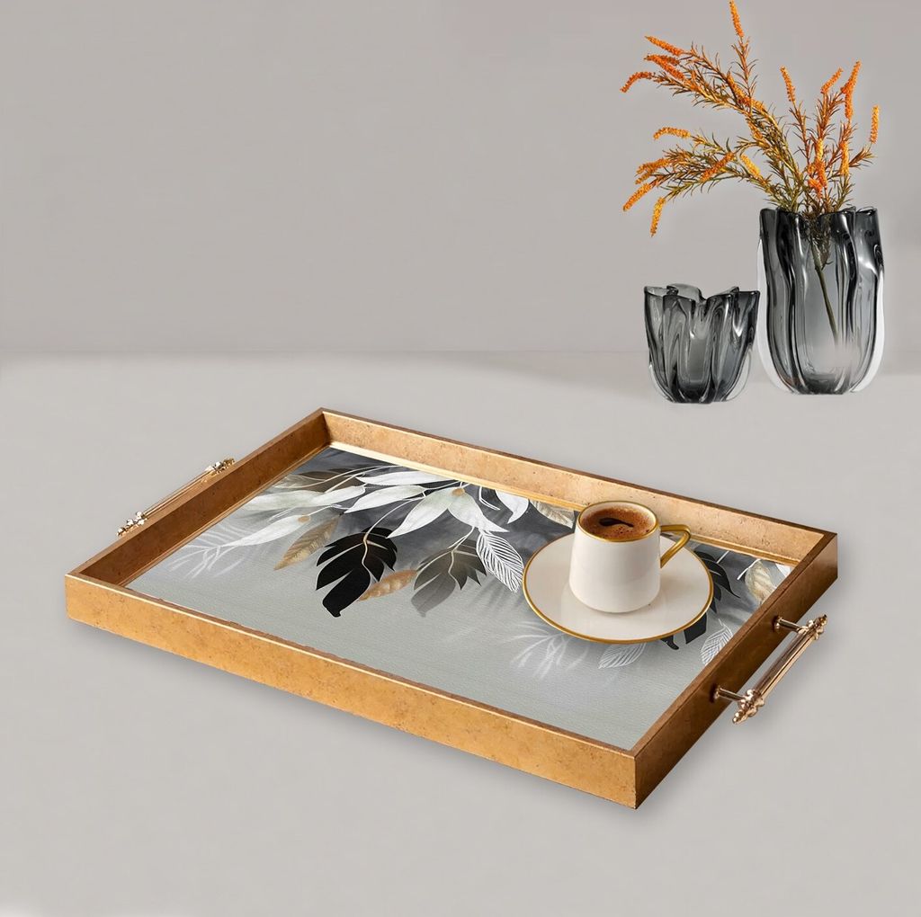 Evila Originals, TPEA9891, Tablett, Mehrfarbig, 100 % GLAS, 50 x 29 x 3,5 cm