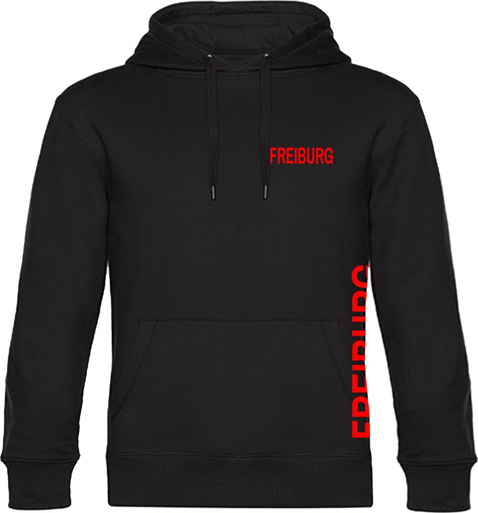 multifanshop Kapuzen Sweatshirt - Freiburg - Brust & Seite, schwarz, Größe 3XL