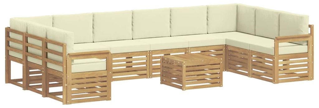 vidaXL Outdoor-Sofagarnitur 8 pcs Weiß und Creme 59 x 59 x 37 cm