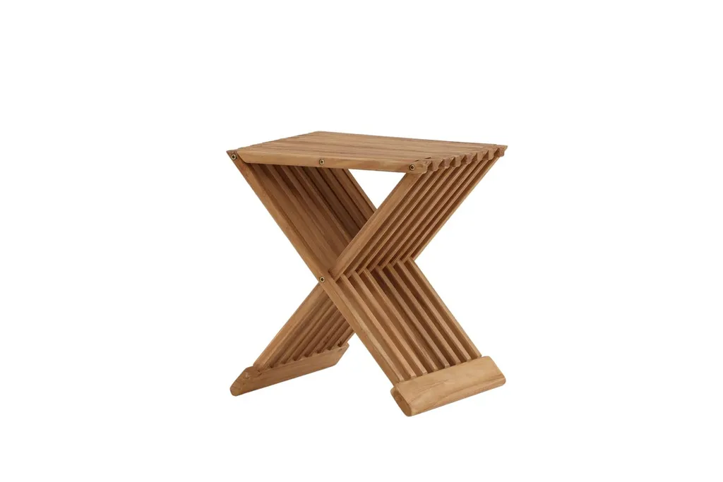Table basse de jardin Ghana teck naturel pour terrasse et extérieur