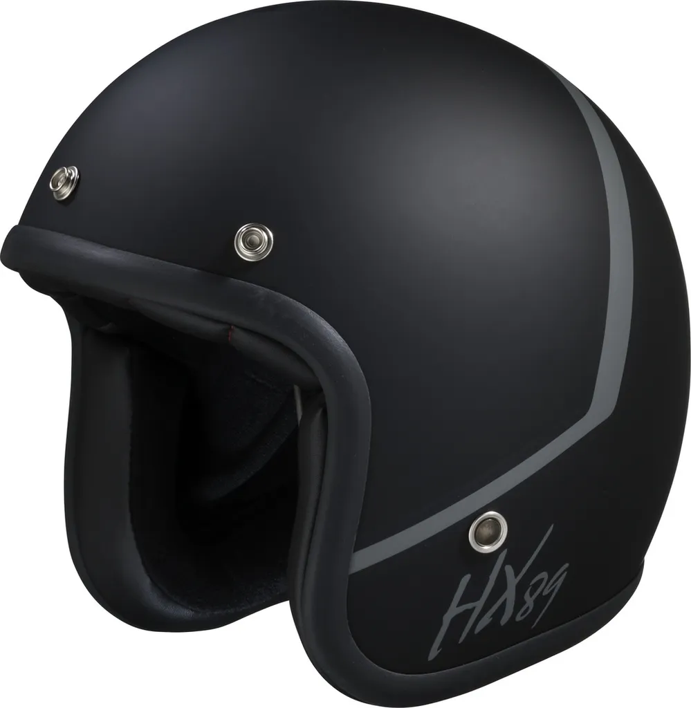 Casque Jet Léger 89 2.0 Noir Mat Gris avec Visière Longue Antirayures