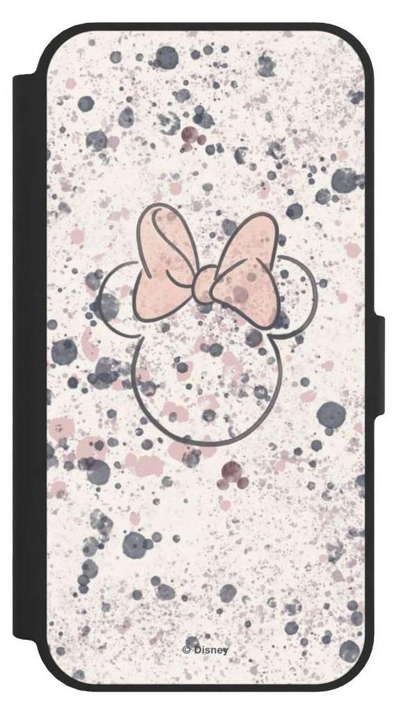 NIVOCASE Klapphülle für Apple iPhone 16e Handyhülle aus Kunst Leder NIVOflip schwarz Disney Minnie Mouse Wasserfarbe
