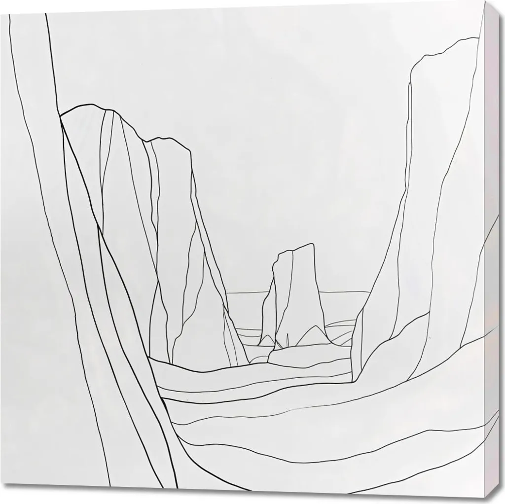 Tableau Image 90x90 cm Contours dans le paysage - Décoration Murale Carrée
