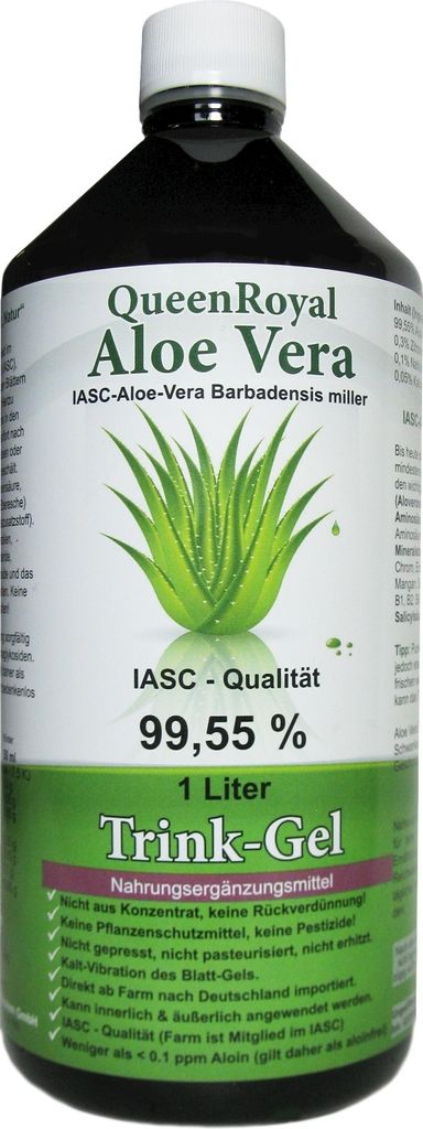 QueenRoyal Aloe Vera Trinkgel 6x 1 Liter Flasche 99.55%
