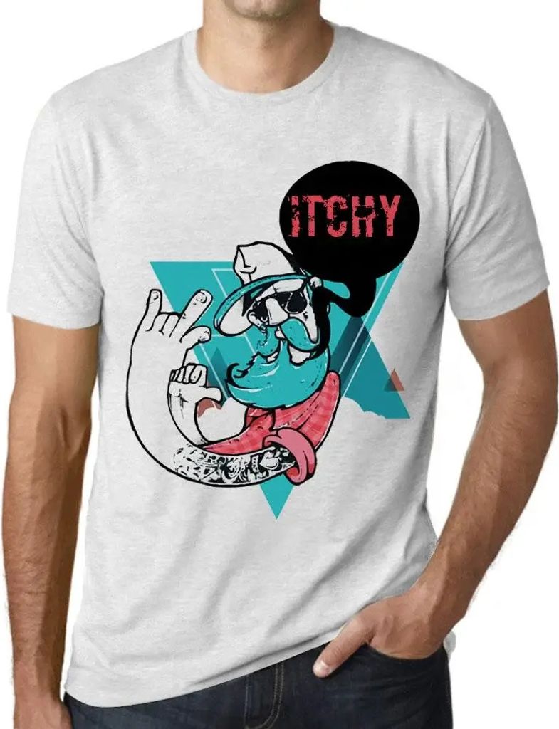 Herren Grafik T-Shirt Funky Grampa Itchy Öko-Verantwortlich Vintage Jahrgang Kurzarm Lustige Druck Geburtstag Geschenk Mann