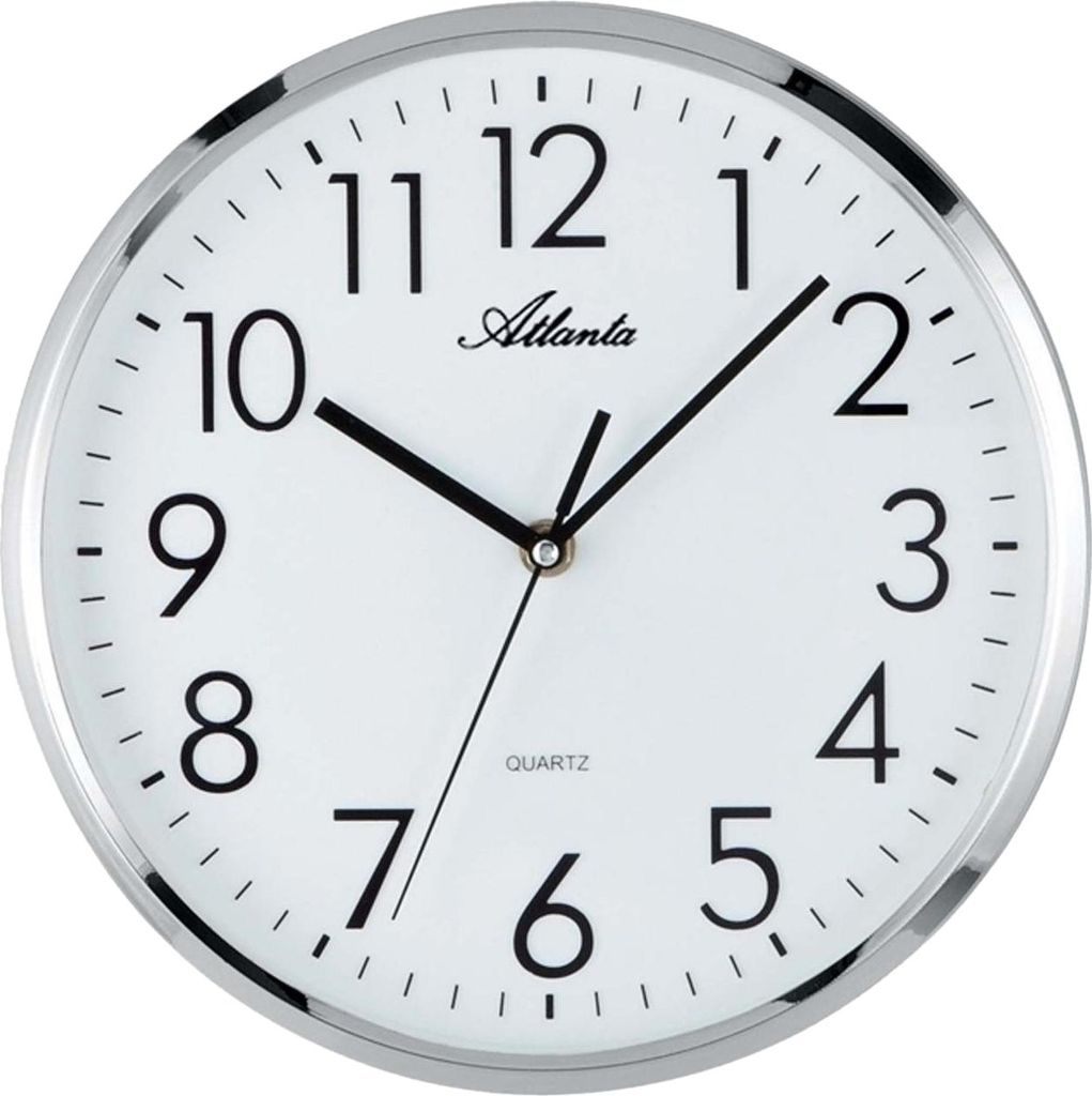 Atlanta 4315 Horloge murale quartz analogique argentée Image du produit 