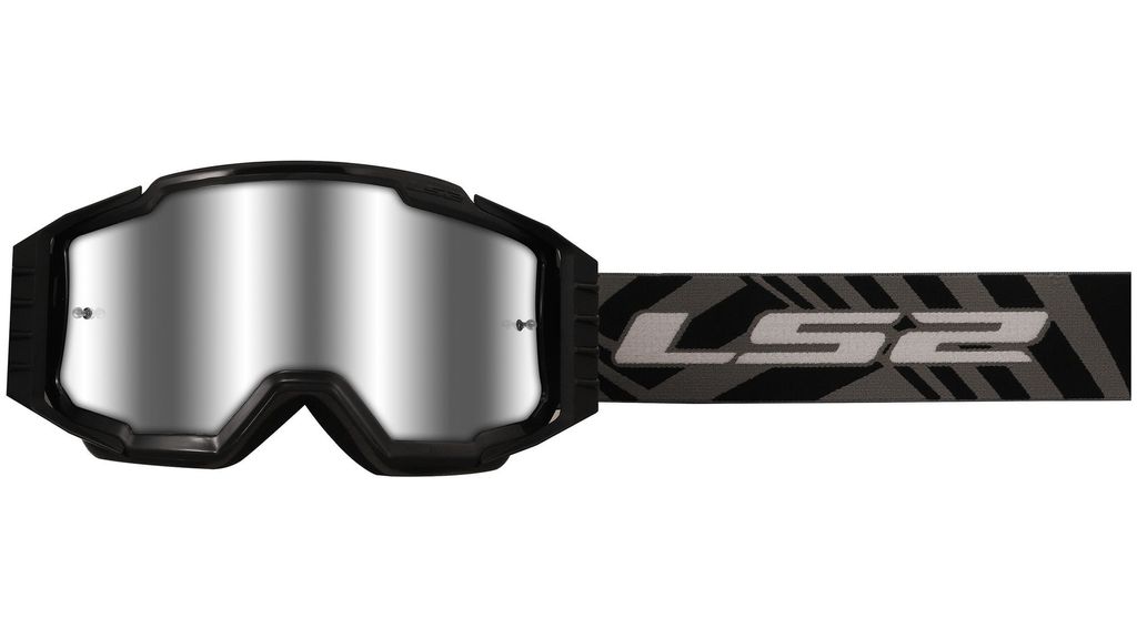 LS2 CHARGER PRO Masque de Motocross Noir Verre Iridium Image du produit 