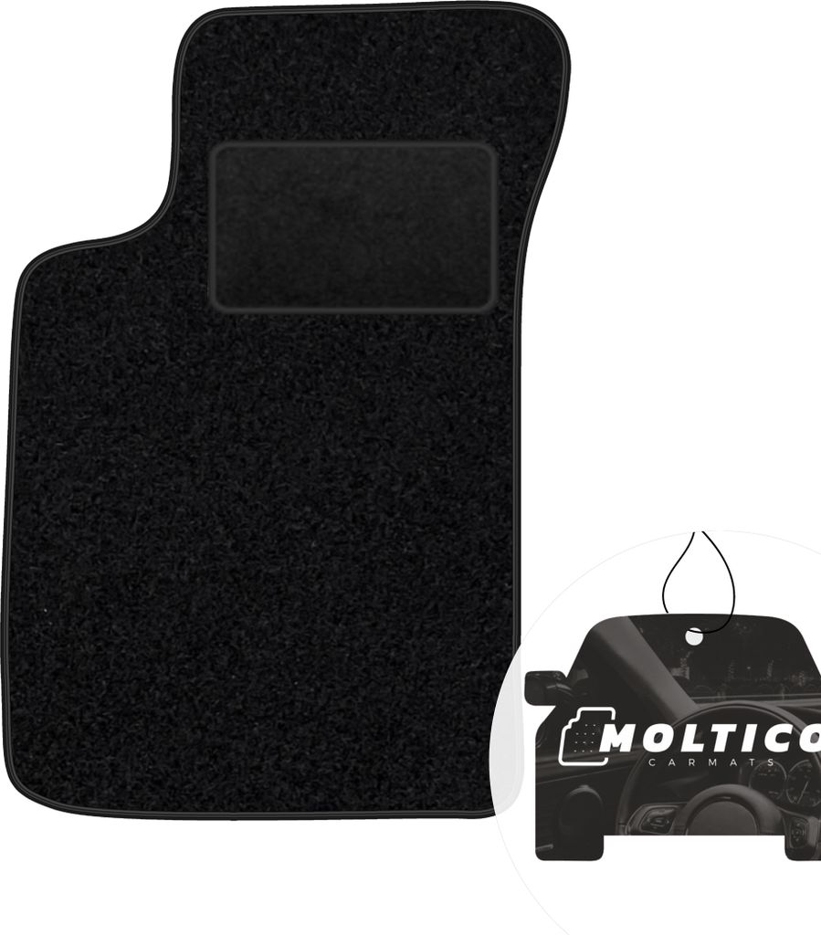 moto-MOLTICO Fahrer Fußmatte Auto Velours Fahrerseite Autoteppiche Schwarz Fahrermatte 1-teilig passend für Renault Megane I Coupe 1995-2002