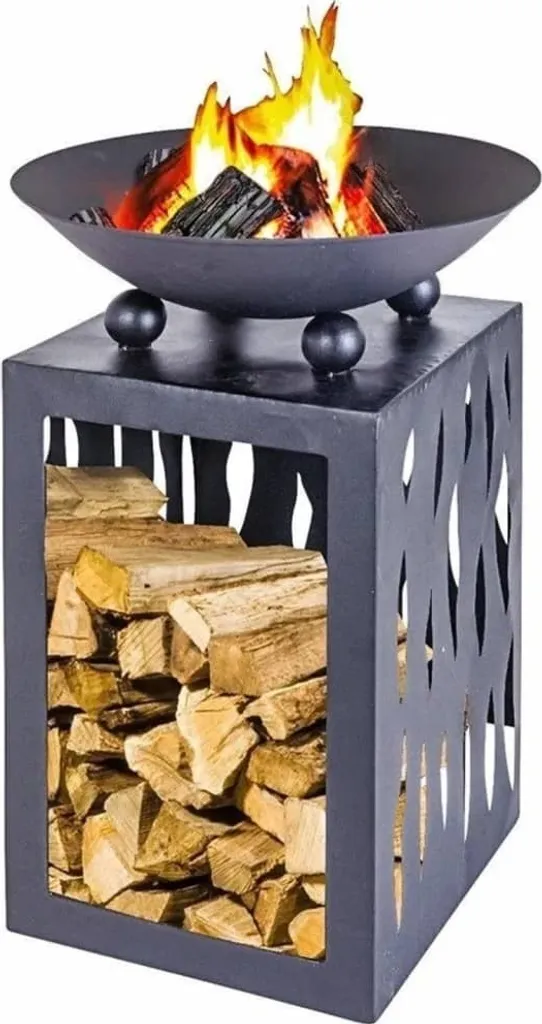 Cheminée d'extérieur pour terrasse Ambiance, chauffage de jardin 65x45 cm