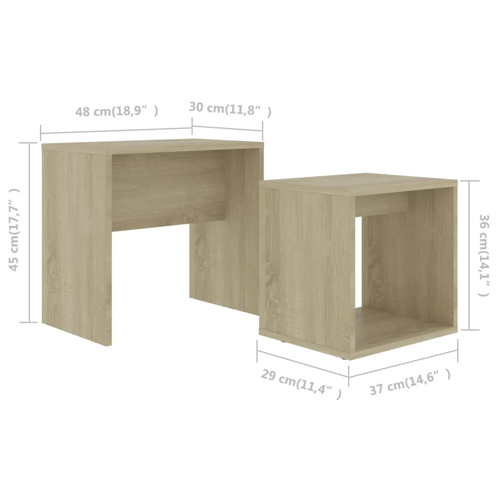 Ensemble table basse de salon chêne Sonoma pour apéritif et déco - 6