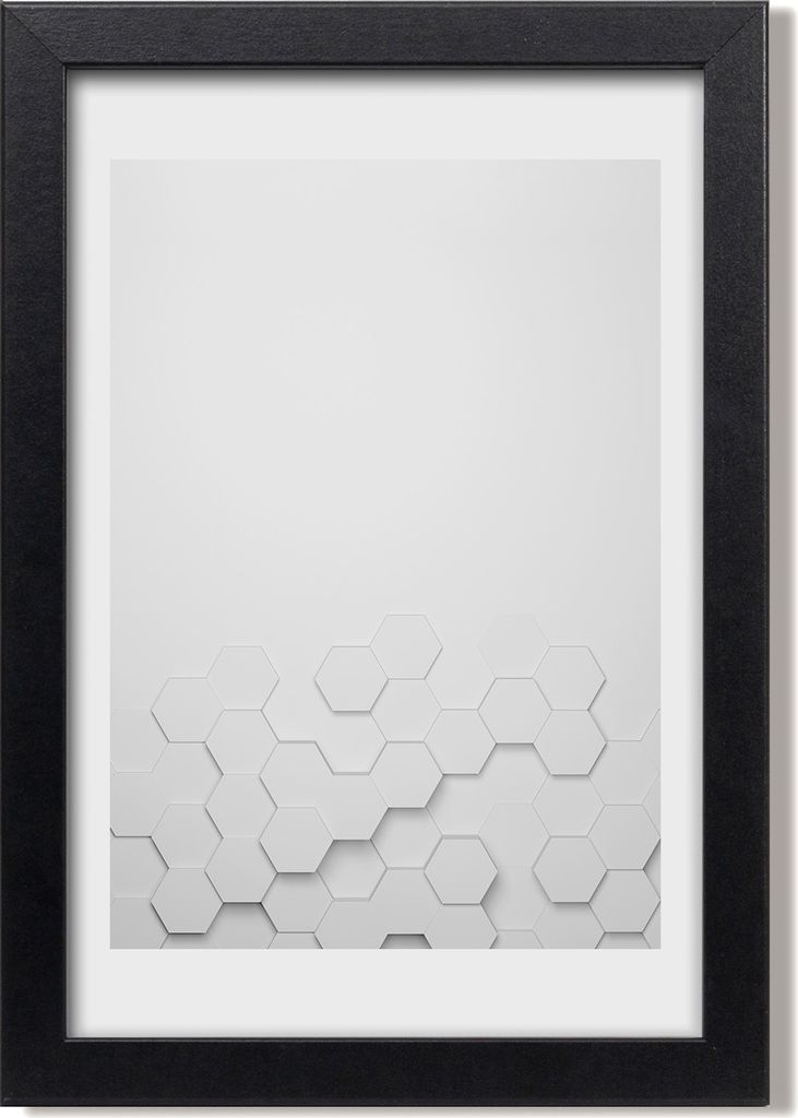 Bild 20x30 MDF-Rahmen, Wandkunst Sechsecke Hintergrund