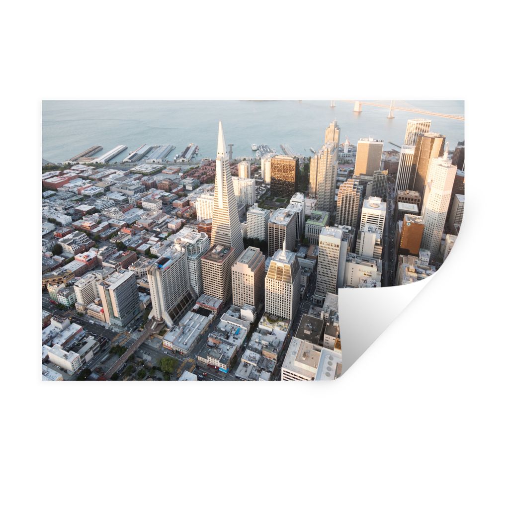 MuchoWow Wandtattoo Wandsticker Wandaufkleber San Francisco - Skyline - Städte 30x20 cm Selbstklebend und Repositionierbar - Wierderverwendbar -...
