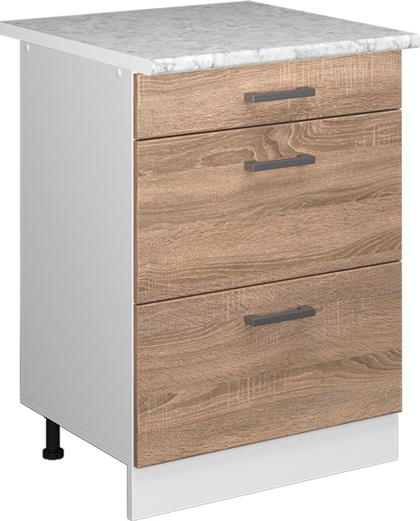 Unterschrank Vicco R-Line Sonoma 60 cm mit Schubladen, Model 41784