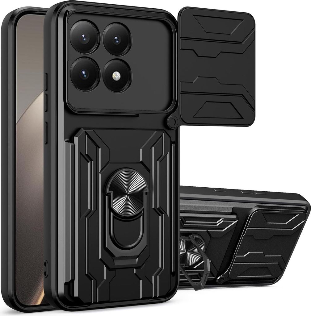 Camshield Hülle für Xiaomi 15T 5G Sliding Kamera TPU Hybrid PC Ring Schwarz