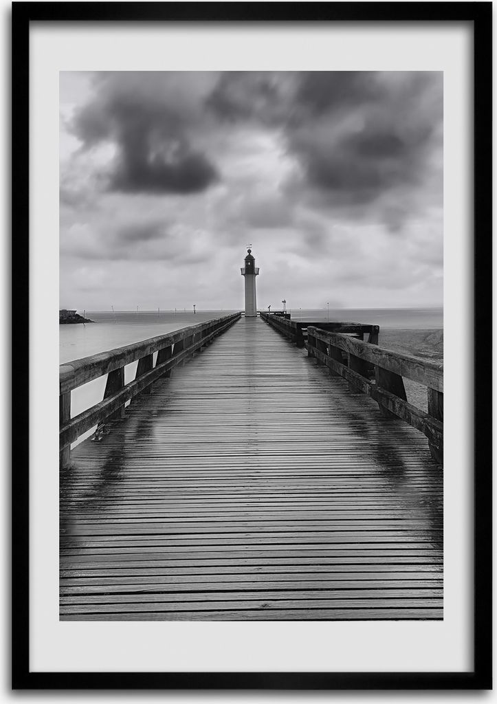Bild - Bilderrahmen - Foto - 70 cm x 100 cm - MDF - Rahmen - Wandkunst - Leuchtturm
