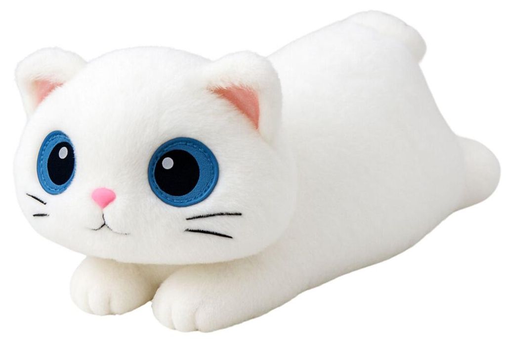 Lean Plüsch Maskottchen Huggable Katze Große Augen Weiß 45Cm