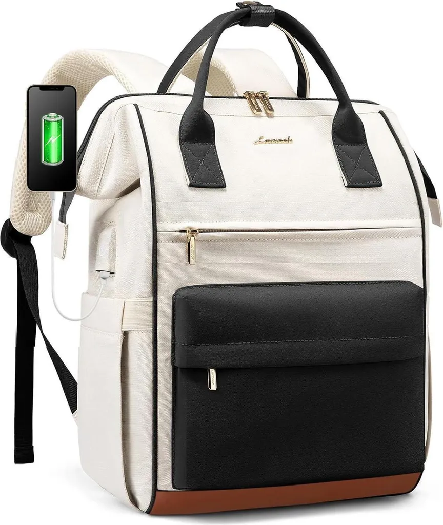 Sac à dos ordinateur femme 15,6 pouces gris pour bureau et voyages pro