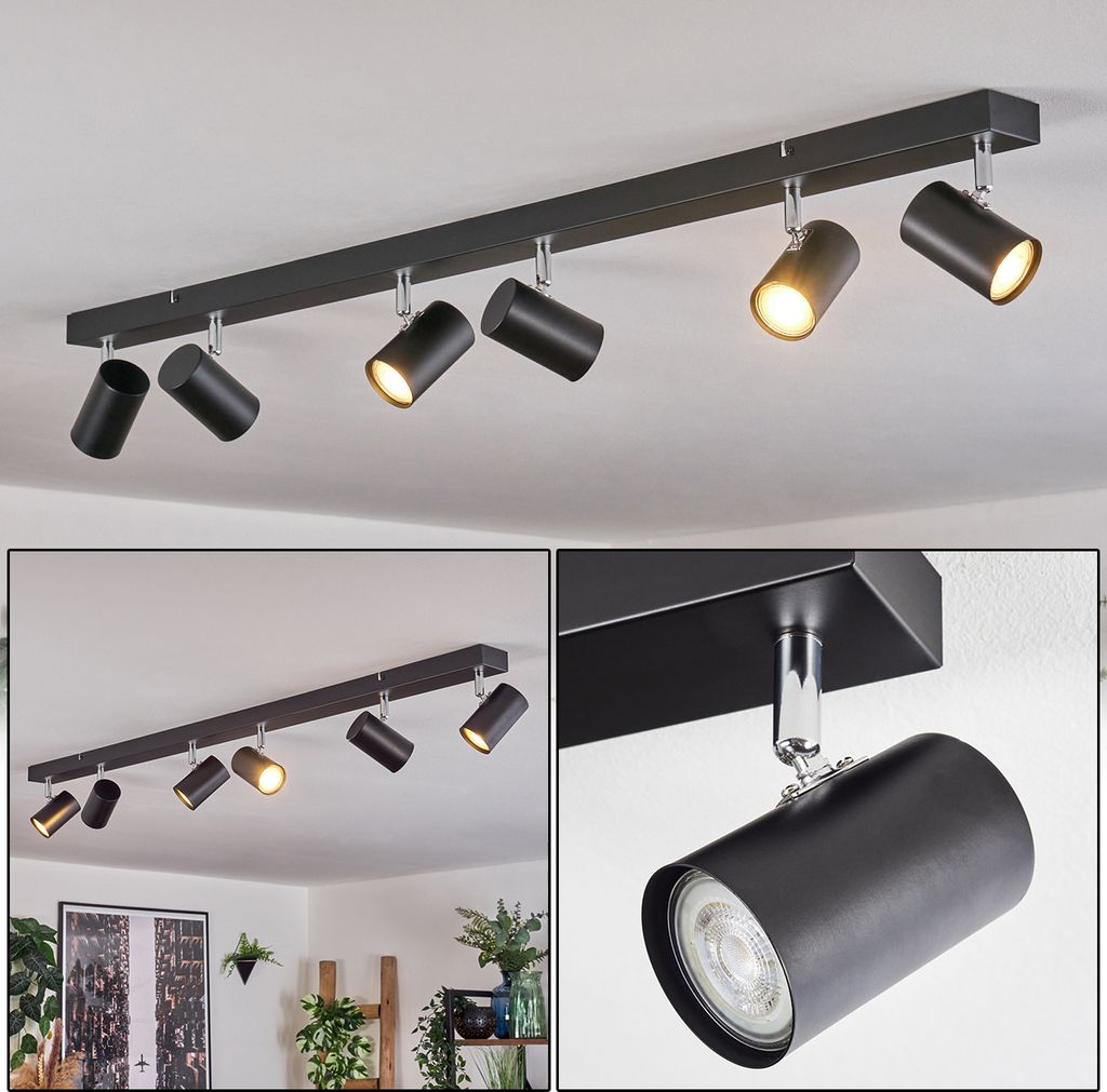Berlingo Deckenlampe aus Metall in Schwarz/Chromfarben