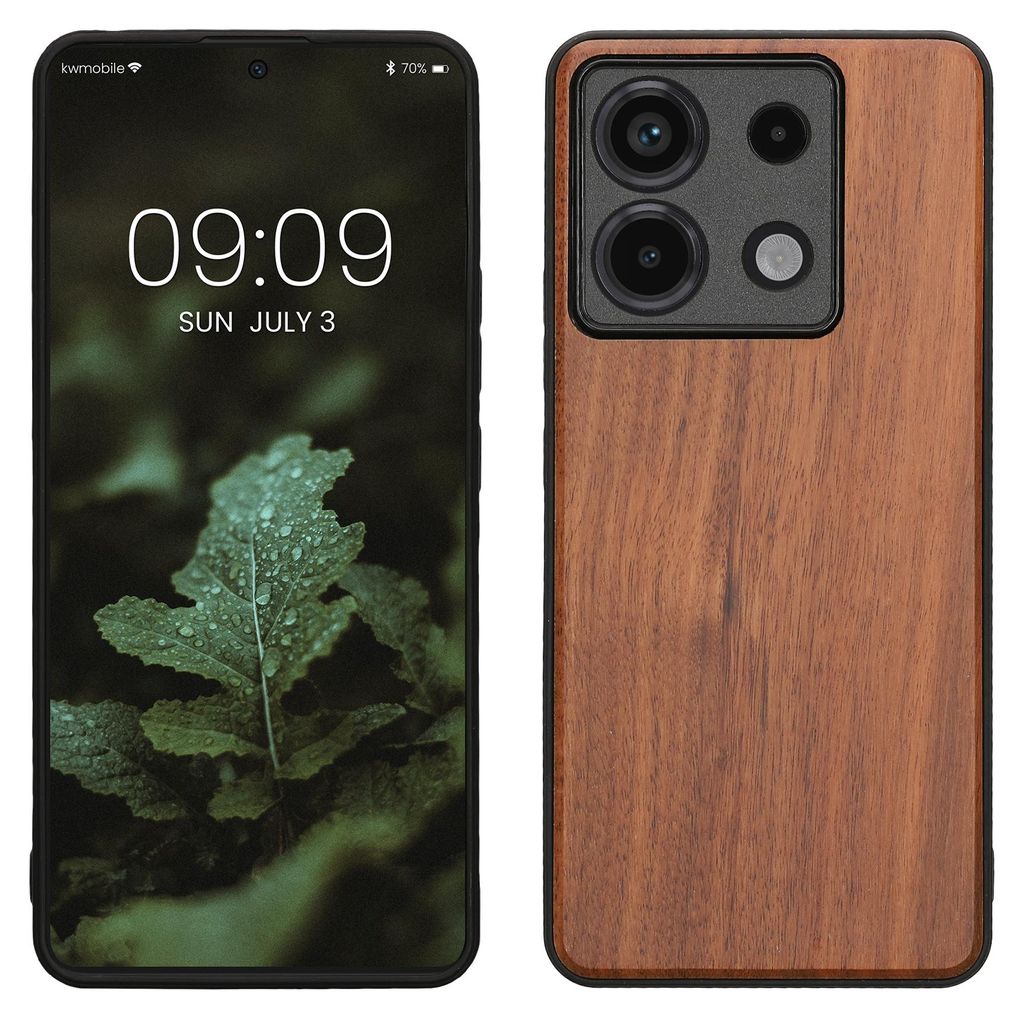 kwmobile Handyhülle für Xiaomi Redmi Note 13 Pro 5G / Poco X6 5G Hülle Holz - Case mit TPU Bumper - Stoßfestes Hardcase - Schutzhülle Cover in...