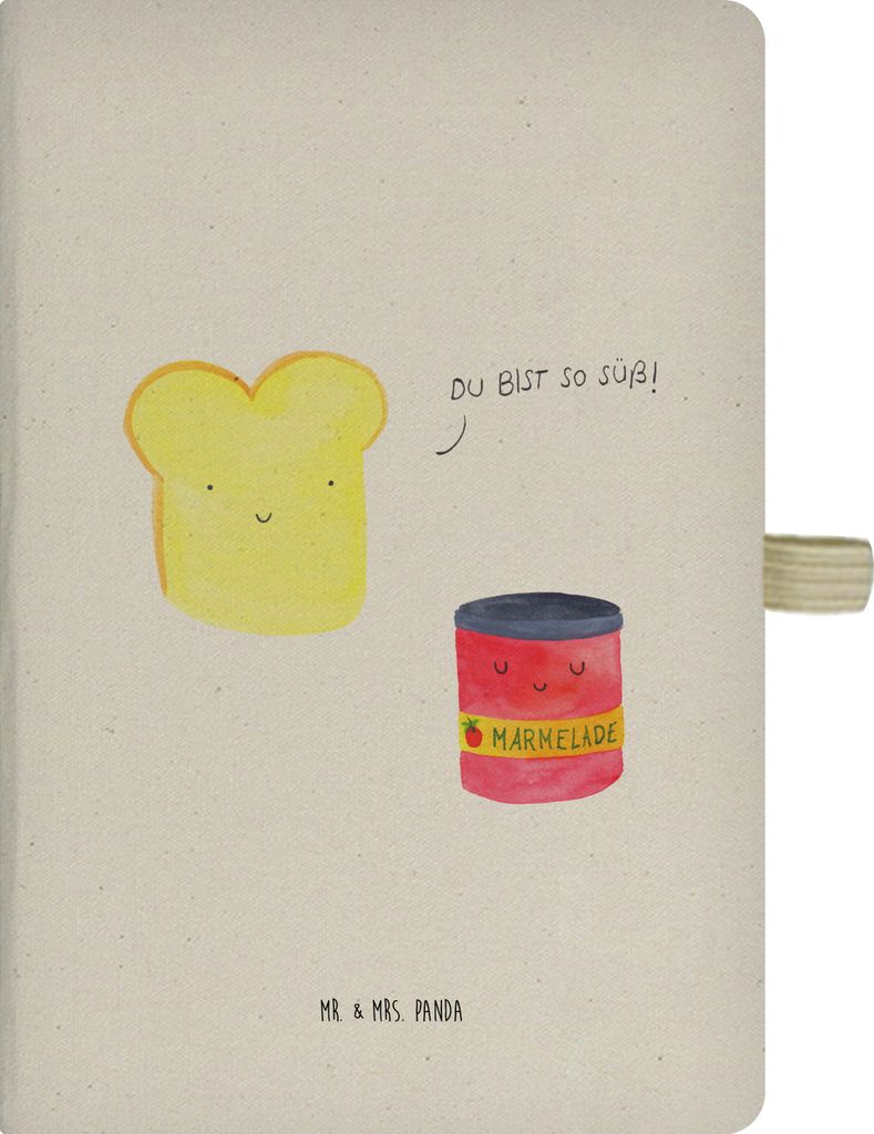 Mr. & Mrs. Panda notizbuch Toast Marmelade - Transparent - Geschenk, Reisetagebuch, Toastbrot, Schreibheft, Brot, Lustige Sprüche, Journal, Dreamt...