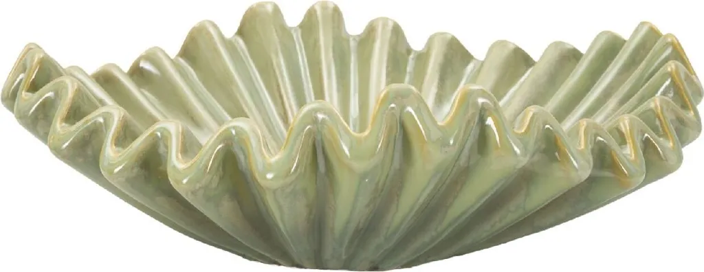 Vase Décoratif Venise Vert Mauro Ferretti Ø40x13 cm en Céramique Chic