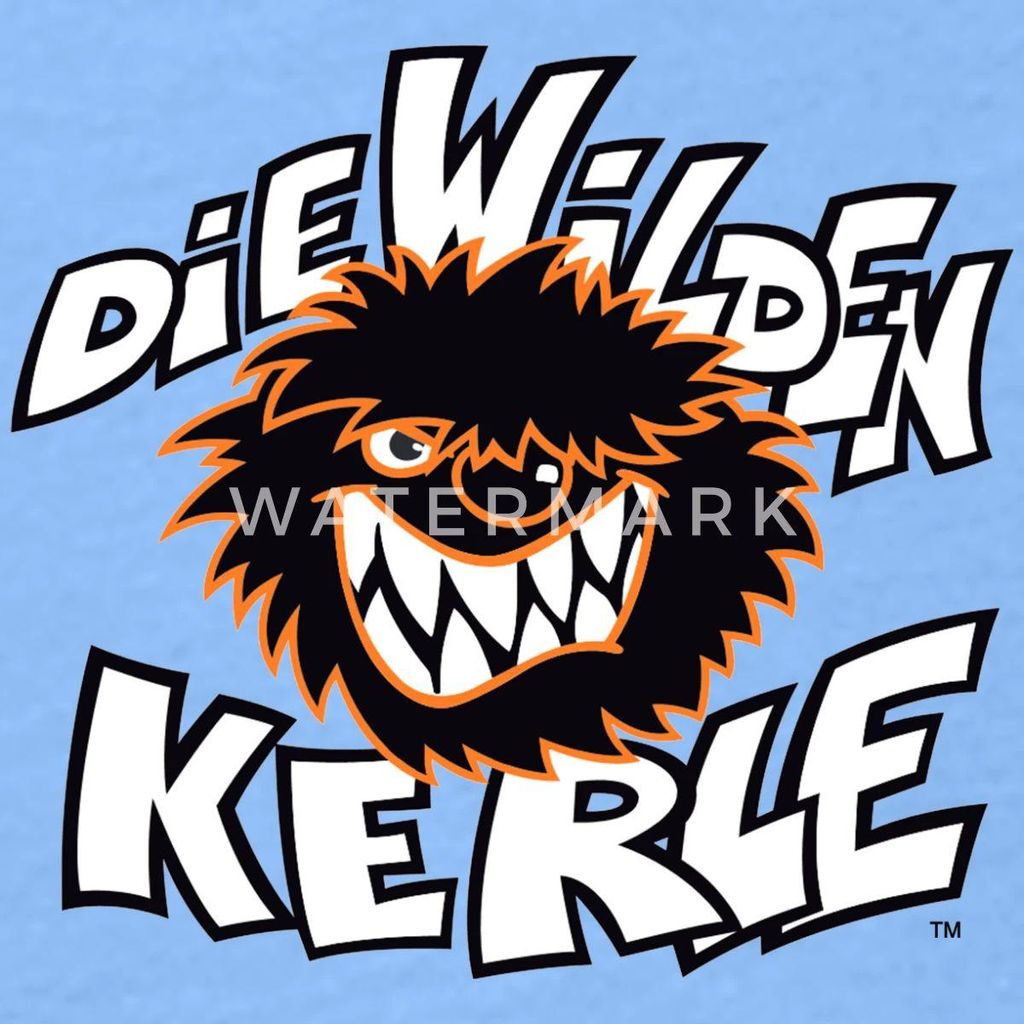 Spreadshirt Die wilden Kerle Kleines Logo Kinder T-Shirt, 122/128 (7-8 Jahre), Himmelblau
