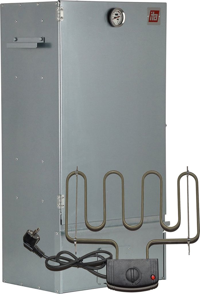 ITA Elektrischer Räucherofen 7005 - Premium Räucherschrank aus Edelstahl mit 3 Etagen 81 cm - Qualität EU - Direkt vom Hersteller - Smoker
